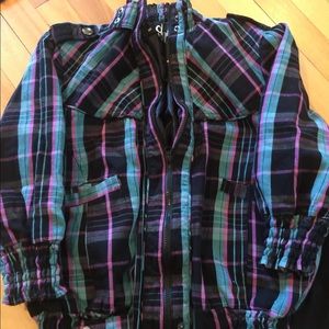 Deb Plaid crop light jacket